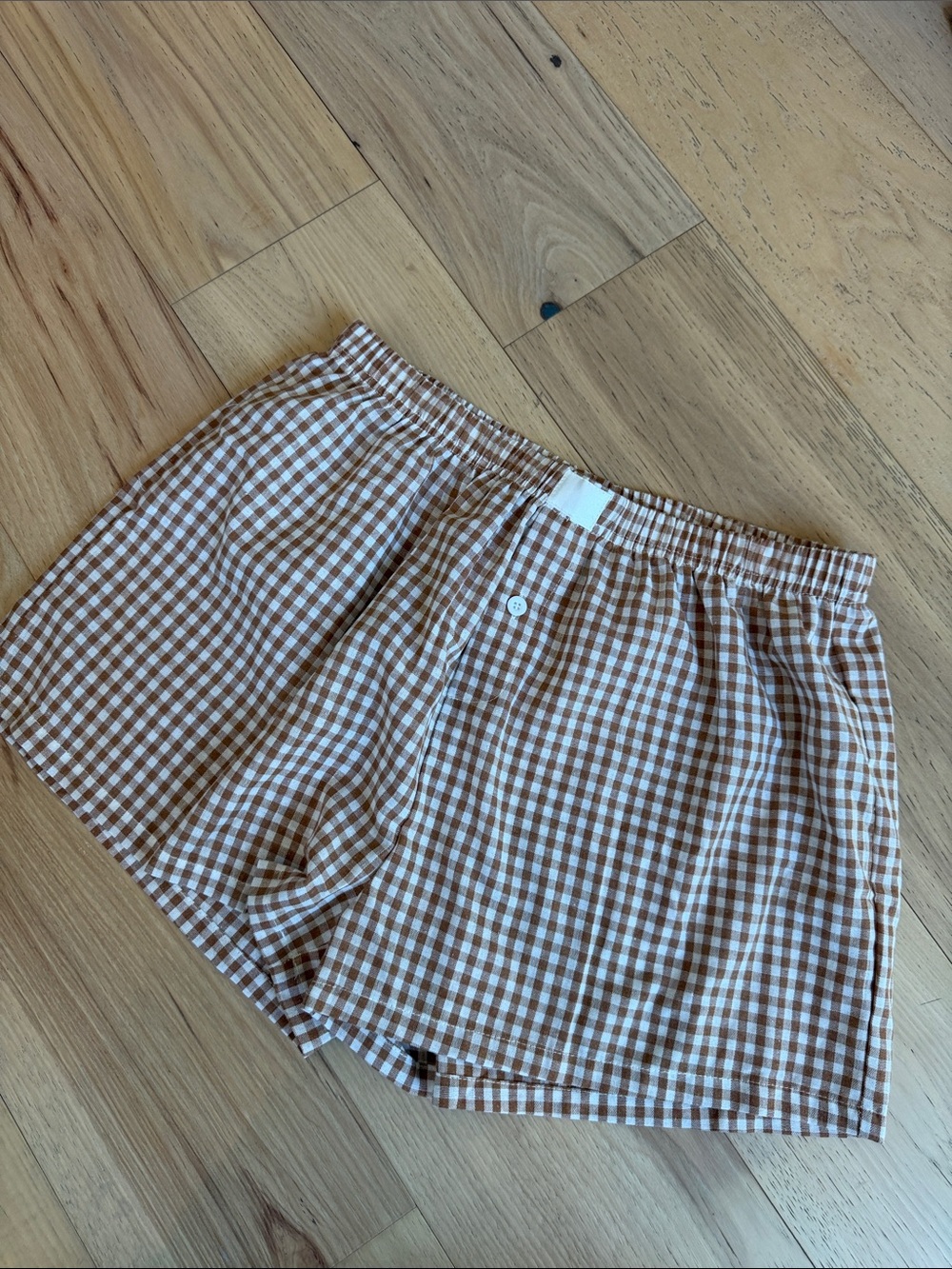 Target Brown and White Gingham Women’s Shorts